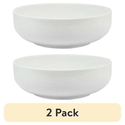 2 Pack White Round Porcelain Serving Bowls Microwave Safe Dishwasher Safe Oven Safe Ideal Salad Soup Cereal Serving