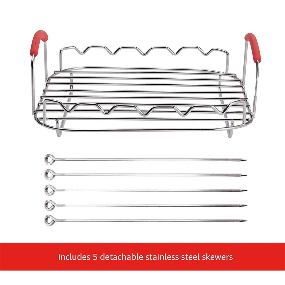 Grill do frytownicy beztłuszczowej 8 cali Kwadratowy grill BBQ ze stali nierdzewnej z igłą do szaszłyków Akcesoria do gotowania, gotowania na parze, pieczenia, frytownicy