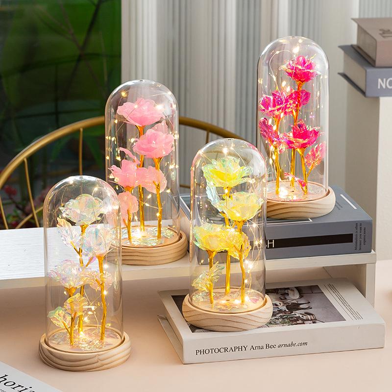 LED Luminous Rose Flowers in Glass Cover - Perfect Gift for Mother's Day, Valentine's Day, and Christmas