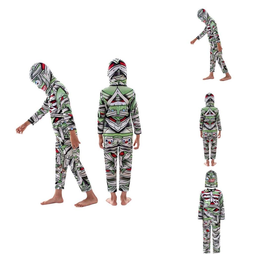 New Halloween Mummy Cosplay Costume For Children Thrilling All-in-one Outfit!