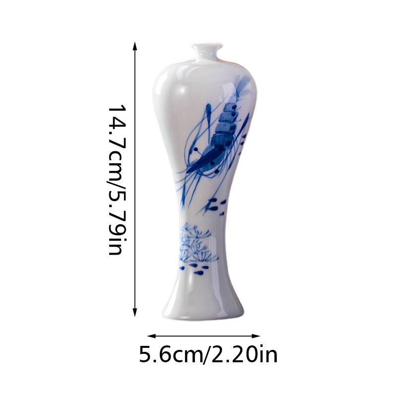 1PC Hand-Painted Small Vase Copperwort Green Dried Flower Arrangement Mini Ceramic Home Soft Furnishings Multi-Style