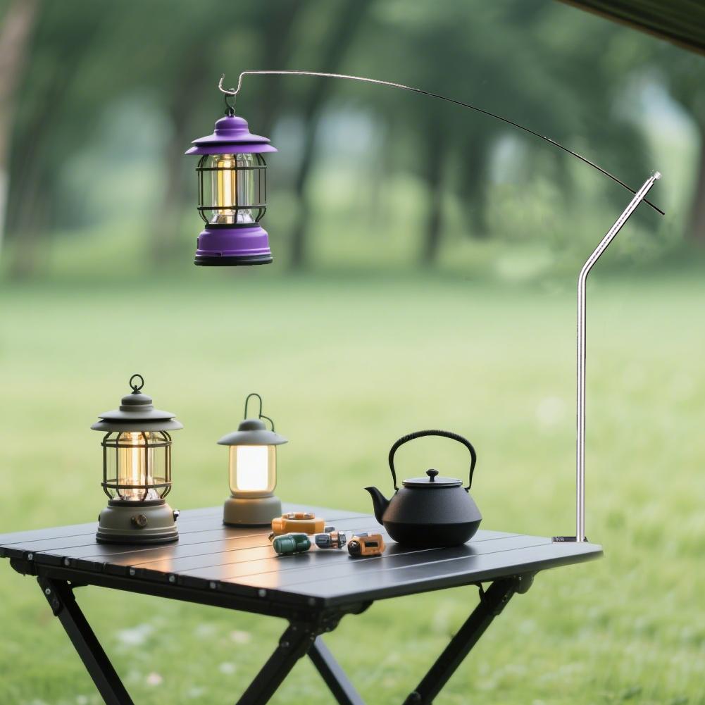 Camping IGT Lamp Hanging Rack Aluminum Alloy Table Lantern Stand Stainless Steel Bow Light Frame for Outdoor Camping Hiking