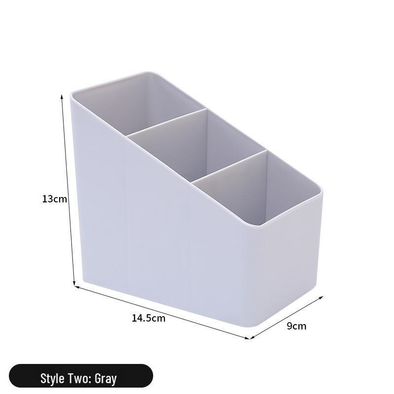 

3-Compartment Trapezoidal Desktop Organizer for Pens, Cosmetics, and Office Supplies