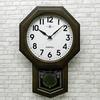 Santell Modern Antique Pendulum Clock Letter Black Japanese-made Radio-Controlled (Arabic Octagonal) SR05-DBK-A