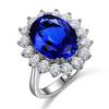 Princess Diana Sapphire Ring Opening Adjustable Tanzanite Sapphire Ring Colored Diamond Women's Living Ring
