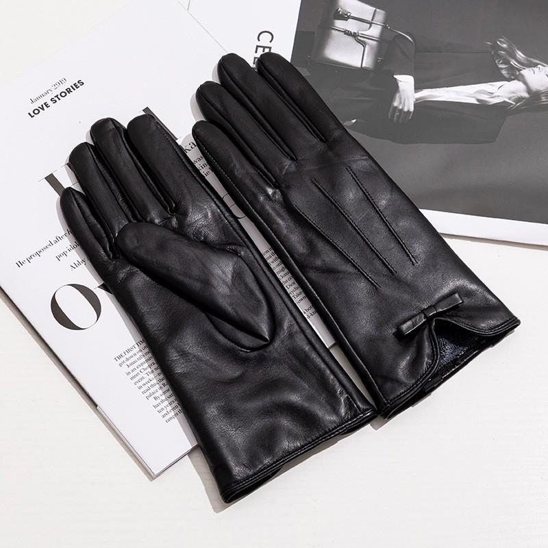 Womens Genuine Leather Gloves Winter Warm Touchscreen Compatible Fashion Outdoor Sport
