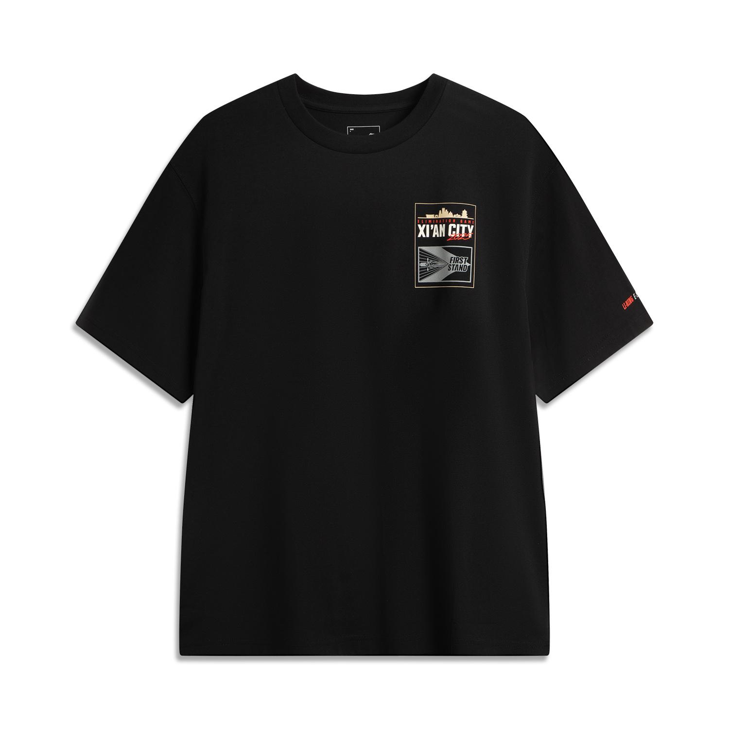 

Li Ning Серия Спортивный Стиль Письмо Круглый Вырез Дышащая Универсальная Свободная Футболка с Коротким Рукавом Мужские Топы Черный AHSVD63-2 L