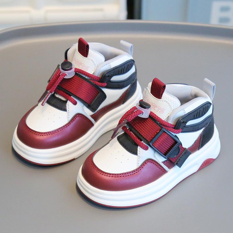 Children's sports shoes 2025 spring and autumn boys' casual board shoes high-top girls' bread shoes dopamine baby dad shoes