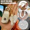 Key Fob Cover with Diamond Keychain for Mercedes Benz Women Car Key Shell Compatible with Benz 2017- E-Class 2018- S-Class - A-Class C-Class G-Class