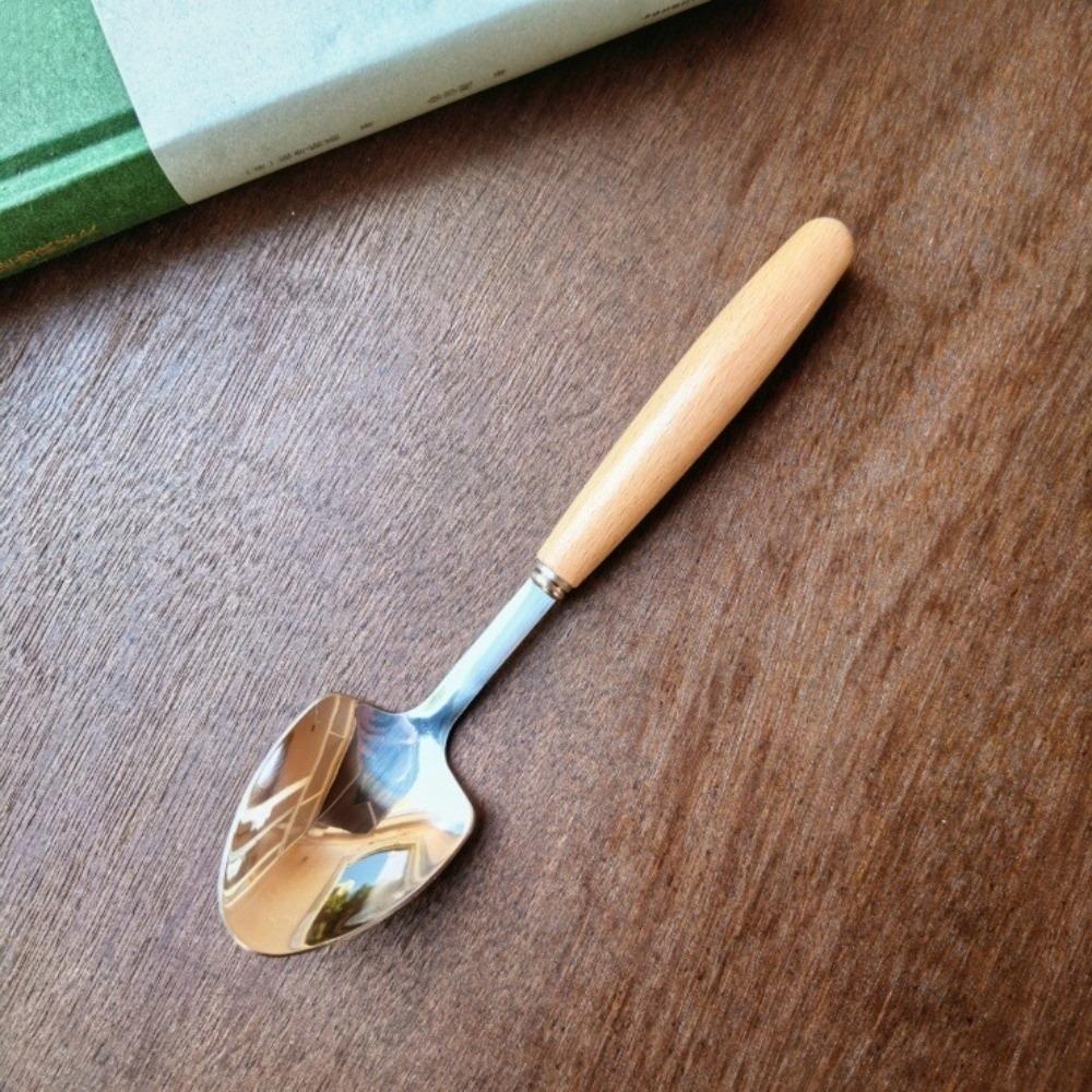 Cake Fruit Fork Wood Spoon Fork Chopsticks Wooden Handles Kids Tableware Wooden Rice Soup  Outdoor Pointed Spoon