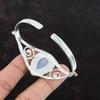Rainbow Moonstone Bangle Handmade Gemstone Cuff 925 Sterling Silver Bangle Moonstone Jewelry 18K Gold Plated Adjustable Bangle Wedding Gift