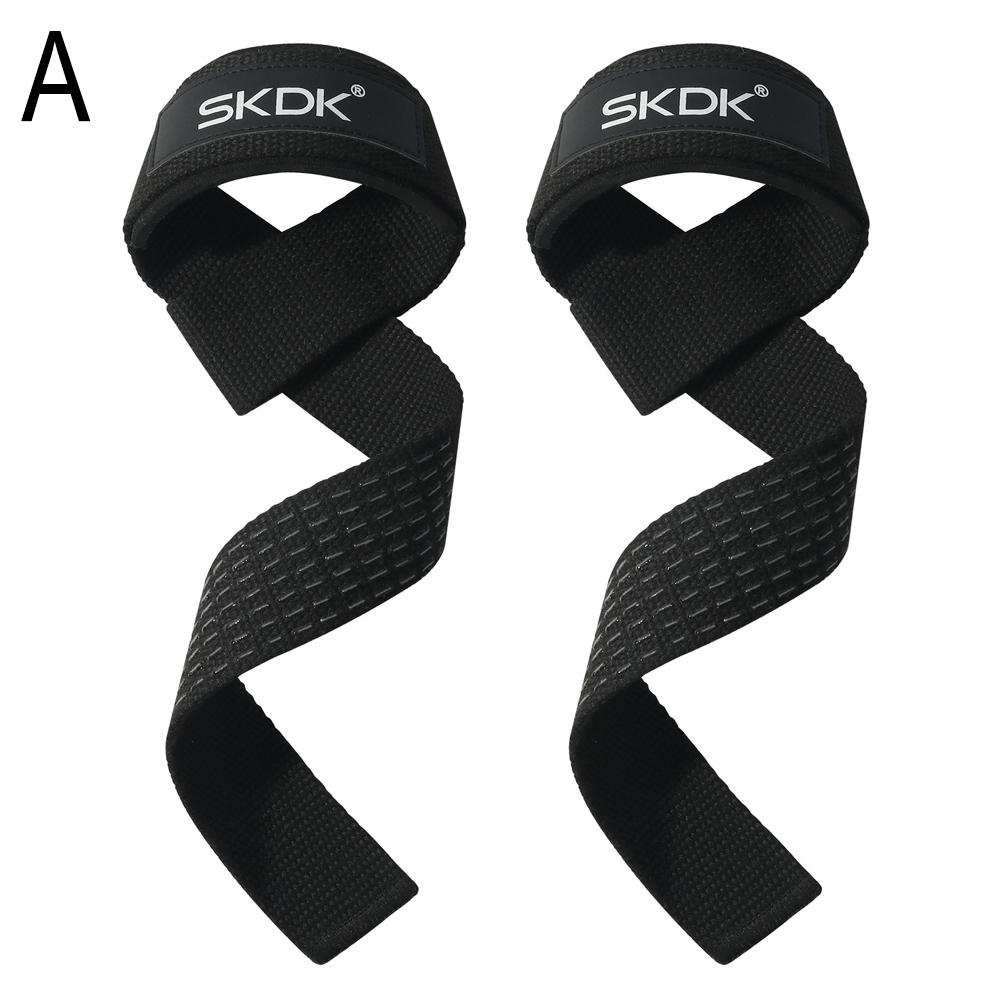 1 Pair Wrist Lifting Straps Gym Weightlifting Deadlift Strap Cotton Hard Pull Grip Band with Neoprene Padded & Non-Slip Silicone