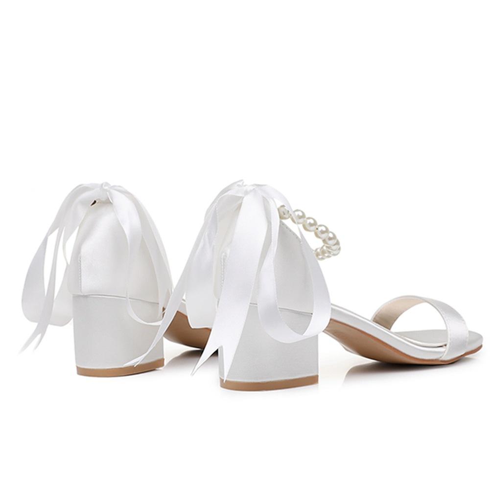Plus Size Shoes for Women Summer Elegant Women White Platform High Heel Party Evening Wedding Sandals Peep Toe Slip On Shoes
