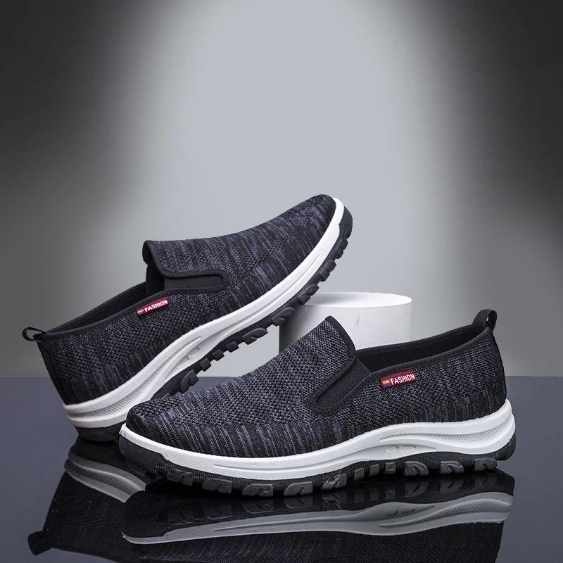 

Мужские кроссовки для бега, спортивная обувь, классическая сетчатая дышащая повседневная обувь, мужские модные мокасины, легкие кроссовки 39 чёрный