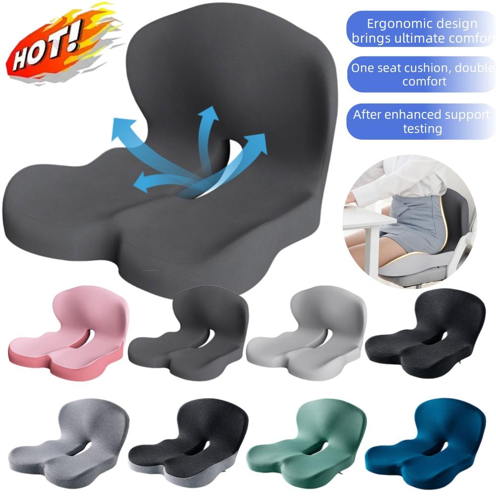 Memory Foam L-Shaped Seat Cushion Backrest Office Chair Cushion Massage Lumbar Support Pain Relief Breathable Car Butt Pad