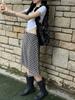 Korea Chic Spring French Retro Skirt Women High Waist Plaid Mid-Length Skirt Female Casual Vintage Designer Y2k Skirt 2024 New
