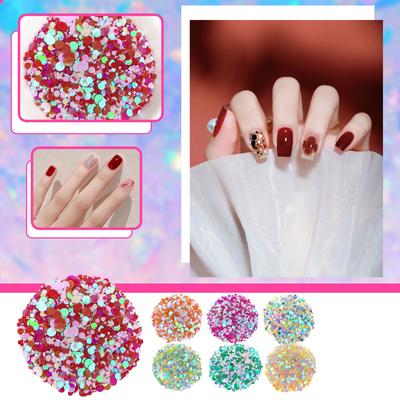 20 g, verschiedene Größen, 1 mm, 2 mm, 3 mm, 4 mm, Punkt-Nagel-Pailletten, flache, runde Pailletten, Nagel-Schönheitsaufkleber, Maniküre-Glitzer-Pailletten für Damen und Mädchen