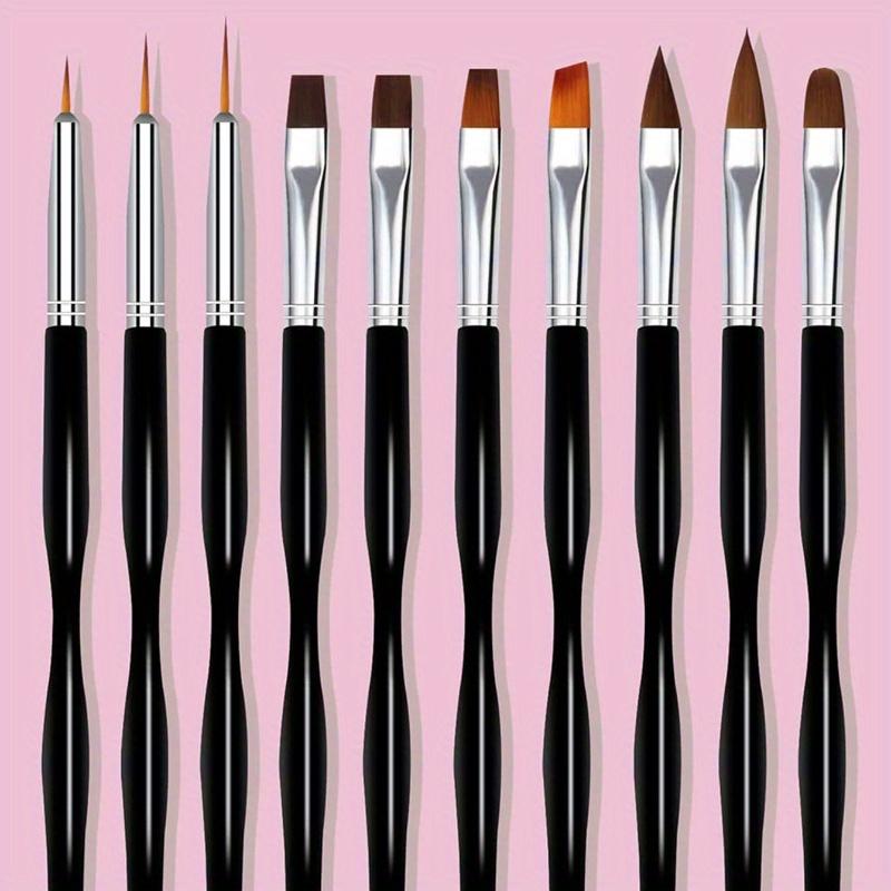 

Набор кистей для дизайна ногтей, 10 шт. чёрный