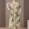 Plus Size Women's Summer Dress Elegant Loose Short Sleeve Long Dress Female Vintage Clothes