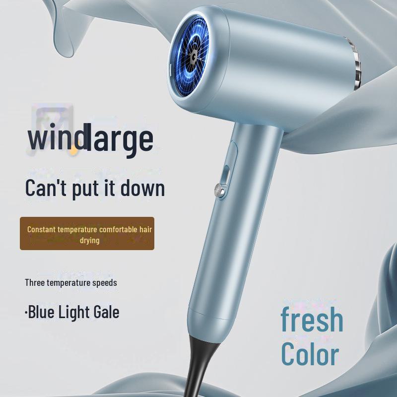 High-Power Blue Light Hair Dryer with Hot/Cold Settings for Home & Dorm Use