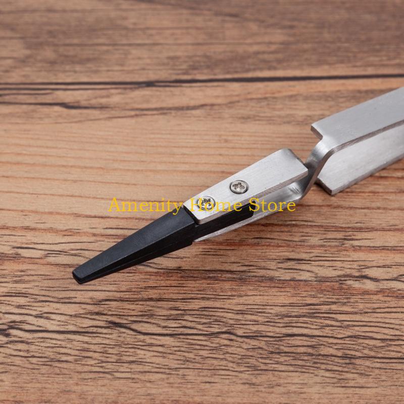 F26C Professional Ceramic Tweezers Heat Resistant Tweezers Anti-Static Tweezers for Jewelry-Making Electronics Stainless серебряный
