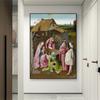 Klassisches Ölgemälde-Poster „Die Anbetung der Könige“, Drucke Hieronymus Bosch, Leinwandgemälde, Wohnzimmer, Heimdekoration
