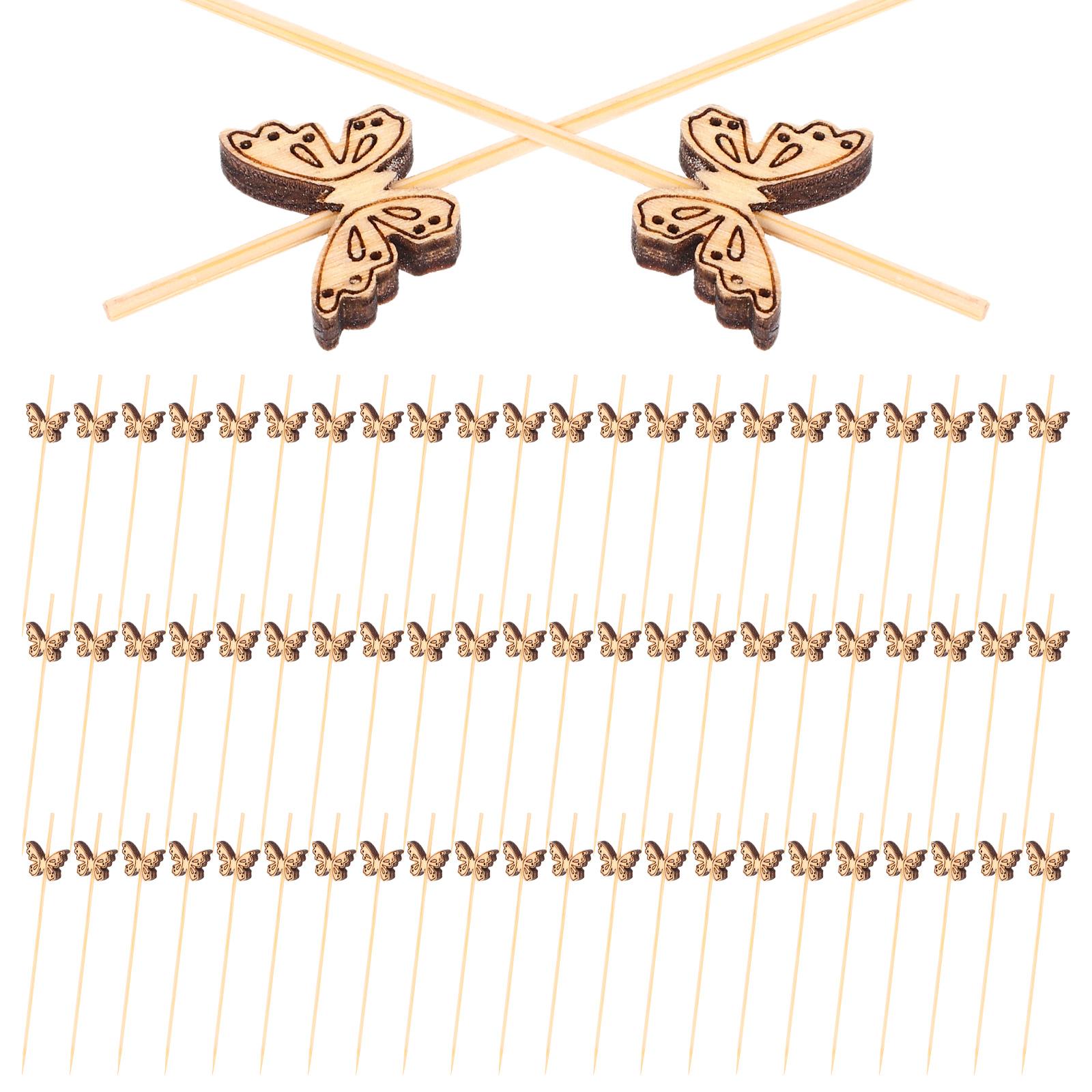 100 Pcs Bamboo Bead Fruit Skewers Food Stick Sticks for Plants Crafting Appetizers