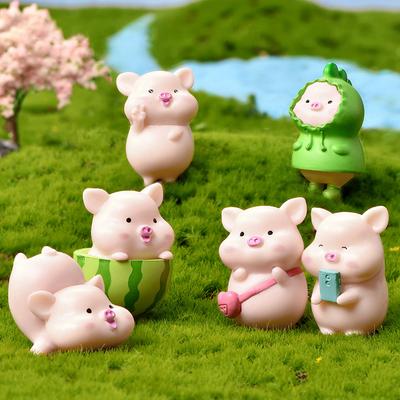 Mini süße Schwein Figur Tier Modell Moos Micro Landschaft Home Decor Miniatur