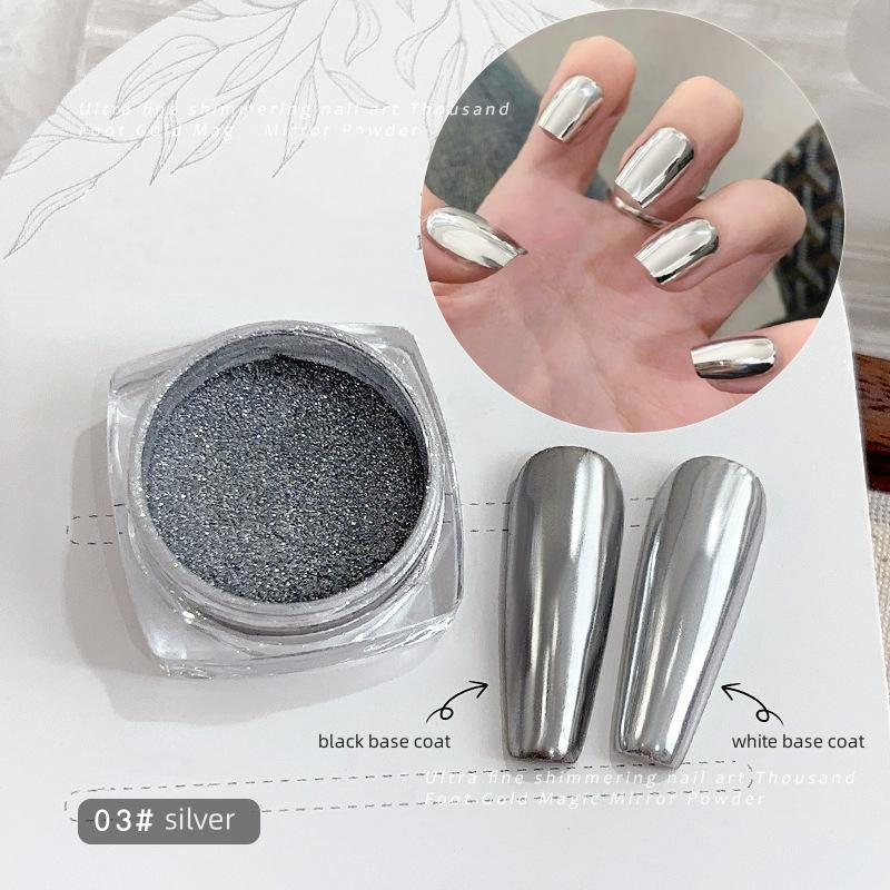 Metallic Mirror Chrome Nail Powder Holographic Laser Silvery Golden Nail Rubbing Glitter Pigment UV Gel Polish Mirror Powde