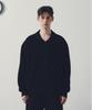 Andagain Minimal Collar Cardigan (Black