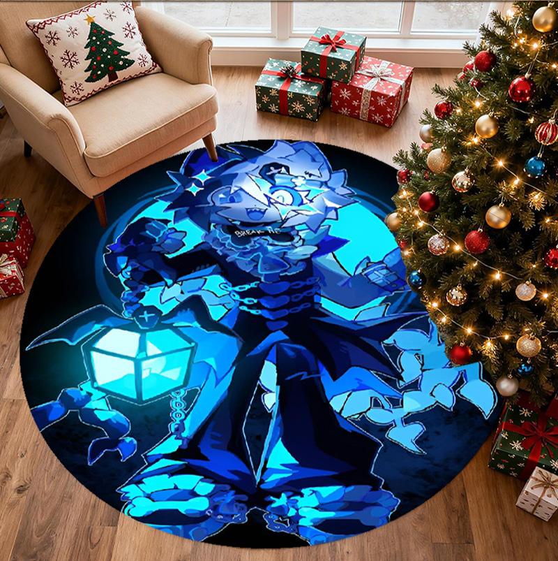Cosmic Bot Crew Pattern Round Rug, Indoor/Outdoor Mat, for Picnic, Gameroom, Bedroom, Office, Living Room, Home Decor Carpet, Birthday Gift