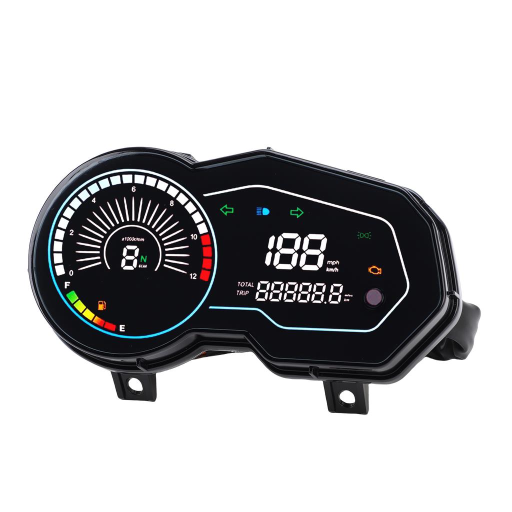 Motorcycle Speedometer Digital Odometer Replacement for Italika 150z 150sz 170z, Speed Gauge with MPH KM/H Display