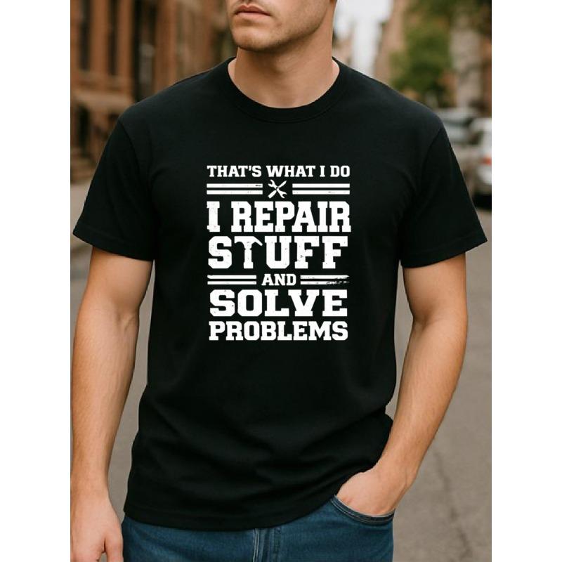 

European sizes Slogan Printed Trendy Casual Top, All-season Casual Style Very Versatile Men s T-shirt, Round-neck Top, Men s Wear 4XL чорний