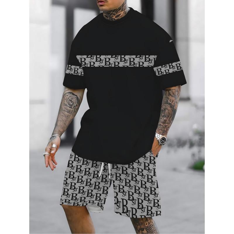 Summer Bestseller Men's Set Casual and Fashionable 3D Printed Outdoor Streetwear