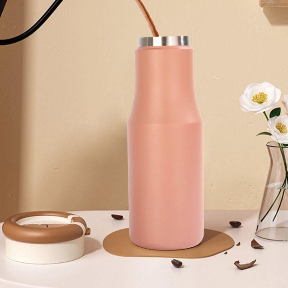 Fashion Stainless Steel Thermos with Handle Coffee Cup Easy To Clean Sports Water Cup  Four Seasons