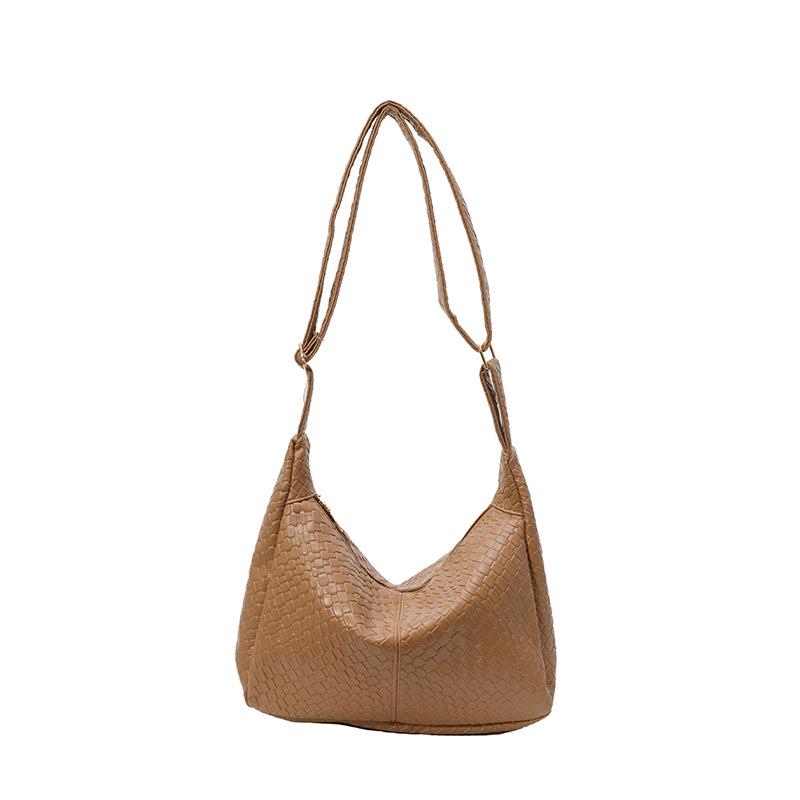 Korean Style Women's Woven Shoulder & Crossbody Bag with Adjustable Strap