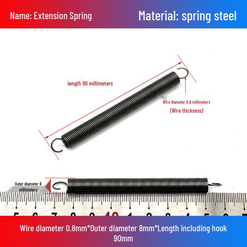 0.8mm Yellow Extension Spring with Hooks - Stapler Rebound Force 