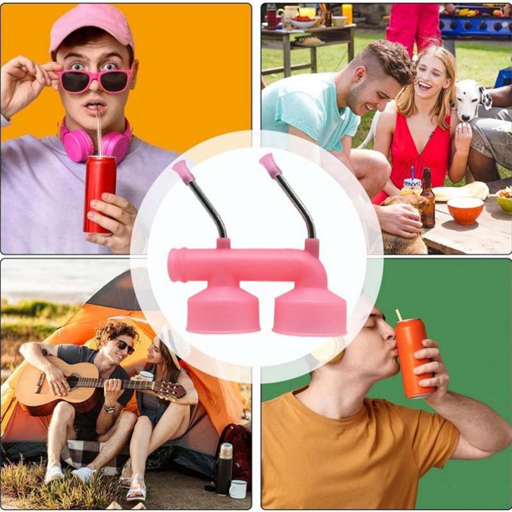 Double Beer Snorkel Beer Bong Drinking Accessories Drinking Funnel Bottle Chugger Beverage Snorkel for New Year Party
