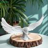 White Angel Resin Statue,Modern Minimalist Winged Angel Sculpture for Home Office Decor
