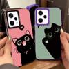 Schwarze Katze Cartoon Niedlich Weiche Handyhülle für Samsung Galaxy S24 S25 FE S26 Edge S23 Ultra S22 Plus S21 + Stoßfeste Hülle Rückseite Sie