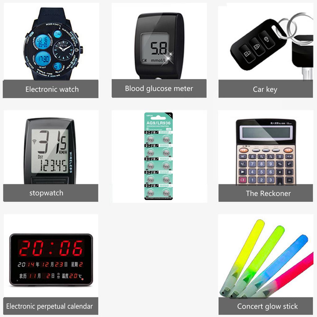 Pack of 10pcs/sheet LR936 Alkaline Button Batteries 1.5V Coin Cell Battery for Watches Calculators and Digital Cameras