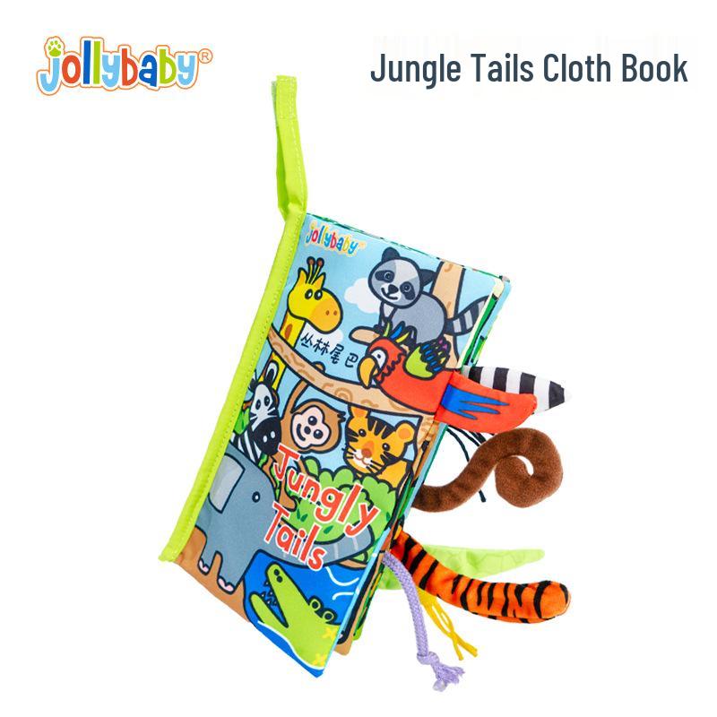 Jollybaby Animal Tail Peek-a-Boo Cloth Book - Baby Toy for Early Education (0-3 Years)