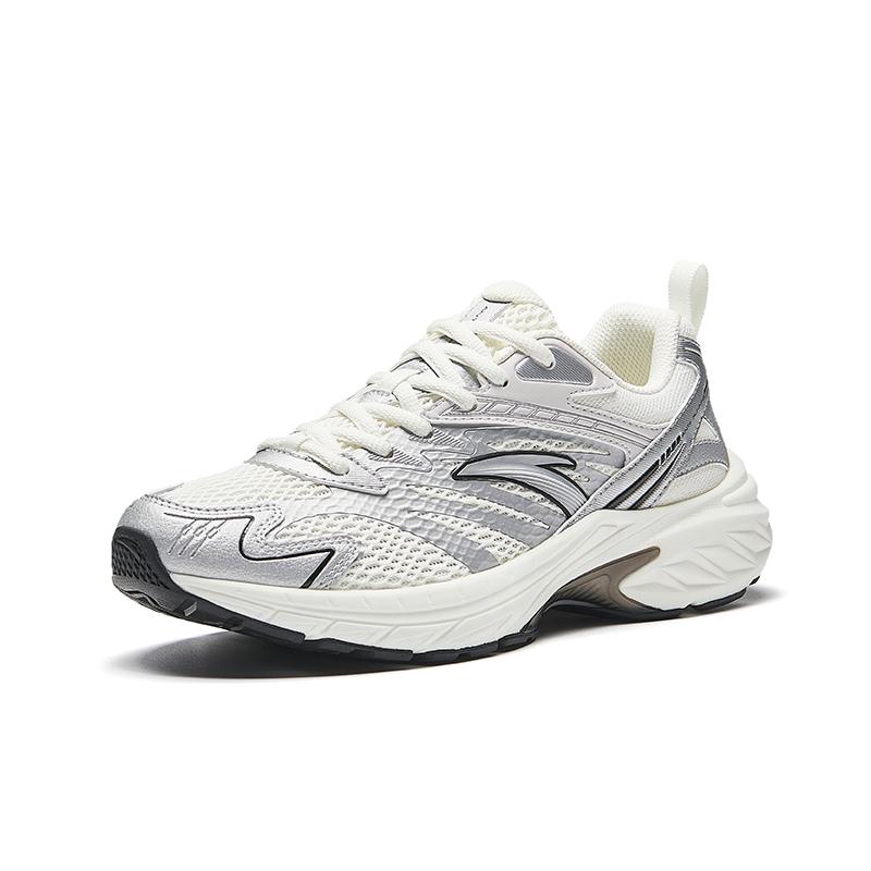 New Anta Cushioning, Slip Resistant, Breathable, Lightweight Low Top Running Shoes Women's Gray White 922435508-1