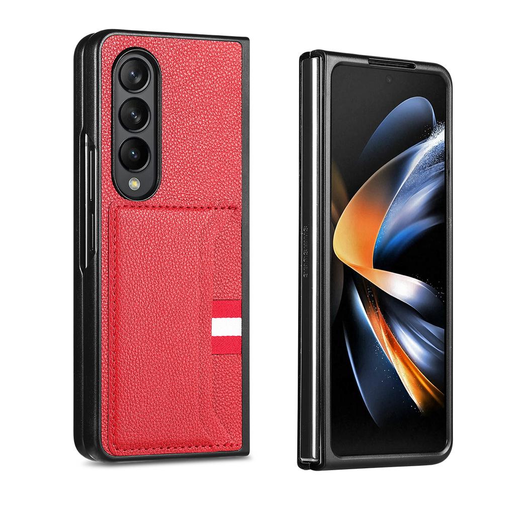 Anti-Fall-Schutzhülle mit stoßfestem Kartensteckplatz für Samsung Galaxy Z Fold 4 Fold3 Fold4 Fold 3 2 Fold2 Luxus-Lederschutzhüllen