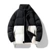 Cuello alto Combinación de colores Ropa acolchada de algodón para hombre Invierno Engrosada Cálida Ropa tipo pan Ropa de invierno acolchada de algodón para parejas Chaquetas para hombre