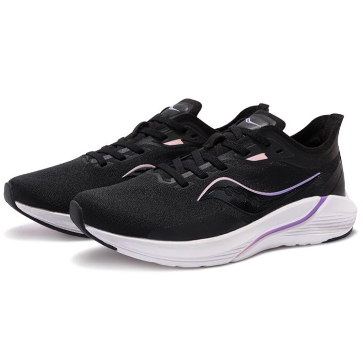 SAUCONY Humming 2 Lightweight Breathable Fabric Cushioning Non-Slip Durable Low-Top Running Shoes Women Sneaker Black Pink S18181-4