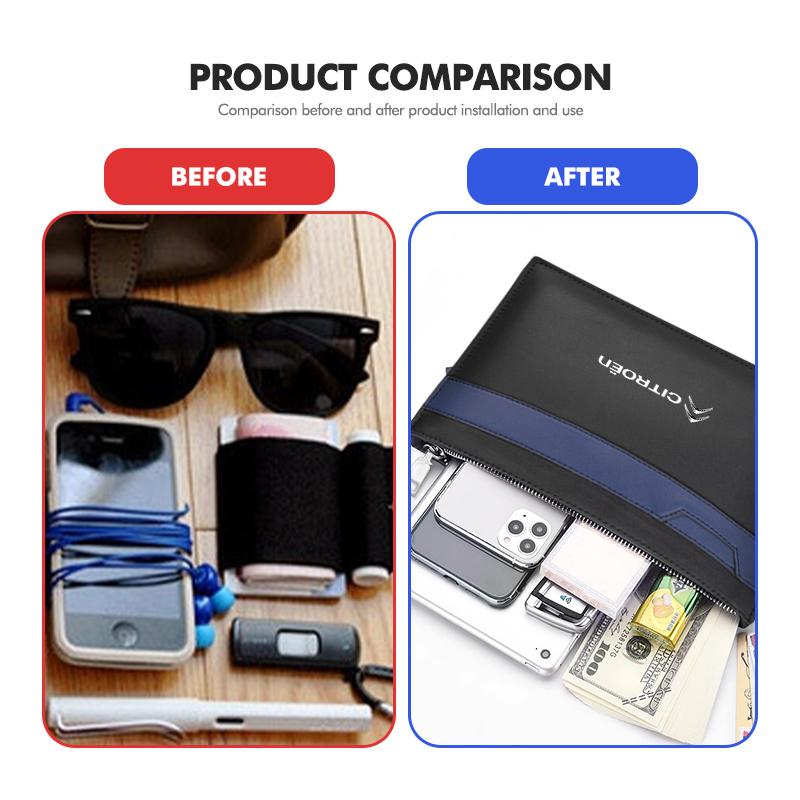 Car Clutch Bag Leather Men Phone Money Credit Card Organizer For Citroen Grand Berlingo Jumper Celysee Xsara Picasso Aircross
