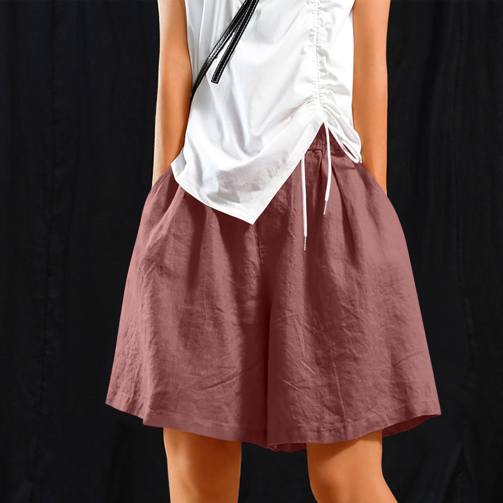 

Женские модные повседневные однотонные брюки с карманами, шорты XL киноварь