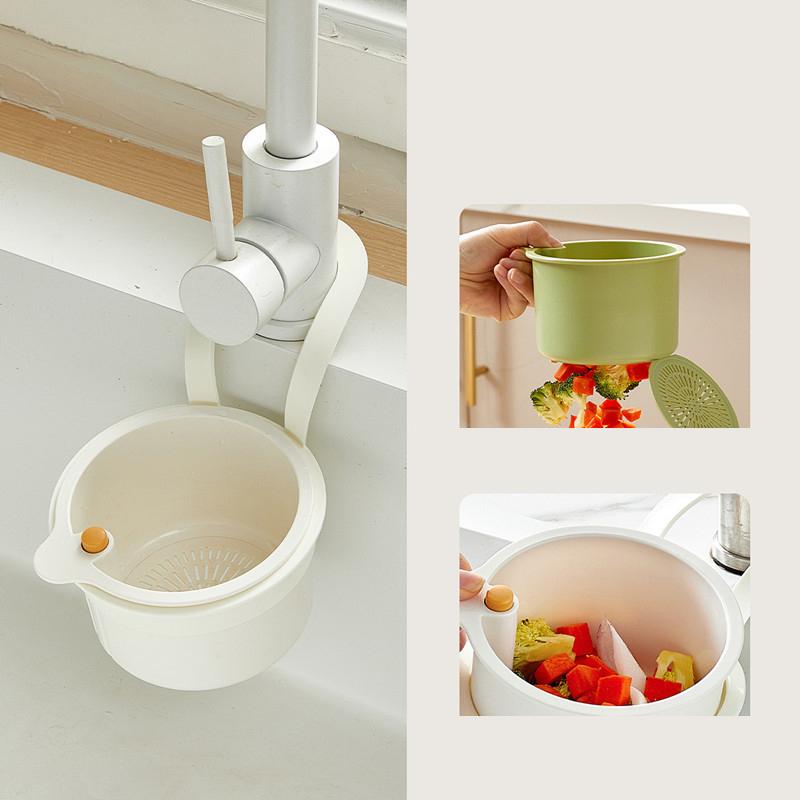 Creative Sink Hanging Plastic Strainer Basket Openable Bottom Cover Detachable Kitchen Garbage Filter Quickly Drain
