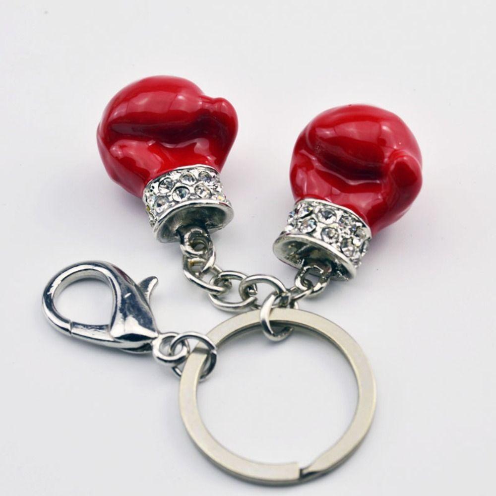Backpack Accessories Metal Pendant Match Sports Keyring Creative Boxing Glove Keychain  Gift